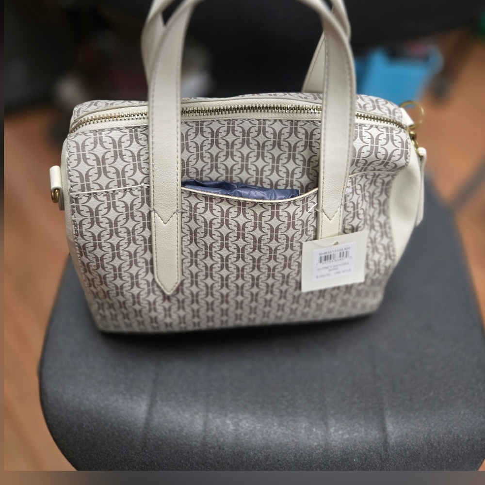 Fossil Cream and Brown Satchel